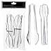 12 Clear Plastic Tongs, 6 1/2 by Greenbrier
