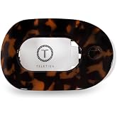 TELETIES - Medium Flat Round Clip - Strong Grip, Bendable Teeth, Comfortable Curved Design - For Lying Down, Yoga, Driving &amp; More - Ideal for Medium-Thick Hair - For All Hair Textures - Tortoise