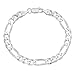 6.5mm 925 Sterling Silver Figaro Link Italian Crafted Nickel Free Chain + Bonus Polishing Cloth