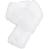 CABODYALS White Faux Fur Fox Scarf Removable Plush Warm Fabric False Collar Soft Wide Thick Fuzzy Shawl Fluffy Vintage Long Neck Scarves for Women Winter Spring Fall Coats Dresses Costumes Accessories