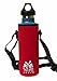Insulated Water Bottle Carrier for Hydro Flask, Klean Kanteen - Neoprene Holder Case with Adjustable Shoulder Strap - Red 21 oz