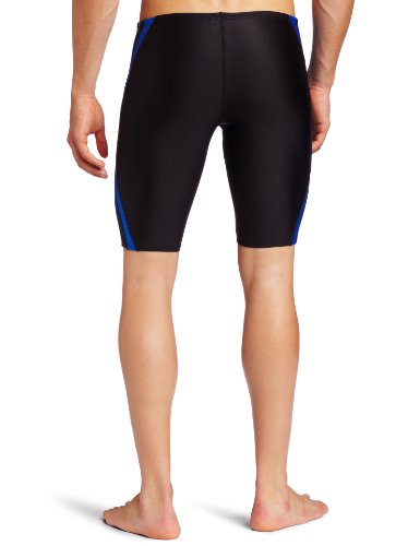 Speedo Men and Boys' Xtra Life Lycra Rapid Splice Jammer Swimsuit, Black/Blue, 32
