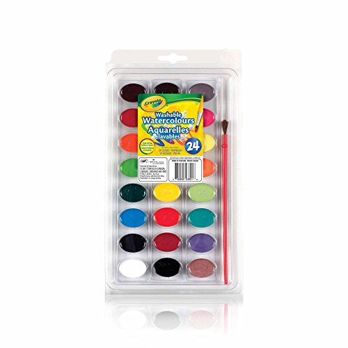Crayola 24 Washable Watercolours, School, Craft, Painting and Art Supplies, Kids, Ages 3,4, 5, 6 and Up, Holiday Toys, Stocking Stuffers, Arts and Crafts