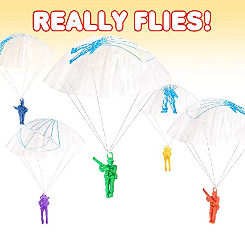 ArtCreativity Mini Paratroopers with Parachutes, Bulk Pack of 36, Vinyl