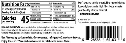 ThinSlim Foods Zero Net Carb Keto Bread | Low Carb Bread | Keto Friendly Food - Rye, 14oz. (Pack of 1)
