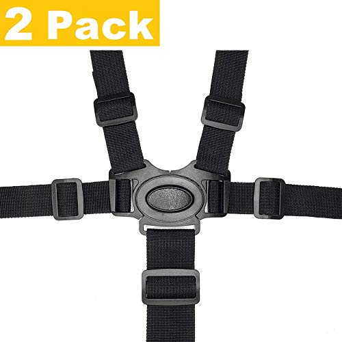 2 Pack 5 Point Harness Baby Seat Belt, Adjustable Harness Baby Safety Belt Strap for Stroller Pushchair Pram Buggy High Chair Baby Harness Safety Harness Strap Belt