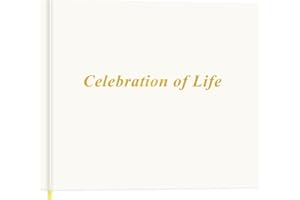 HEVEBOIK Funeral Guest Book for The Celebration of Life - in Loving Memory Book for Memorial & Funeral Services, 440 Guests Entries with Name & Address, Memory Book for Funeral Guest Registry, 9" x 7", Beige