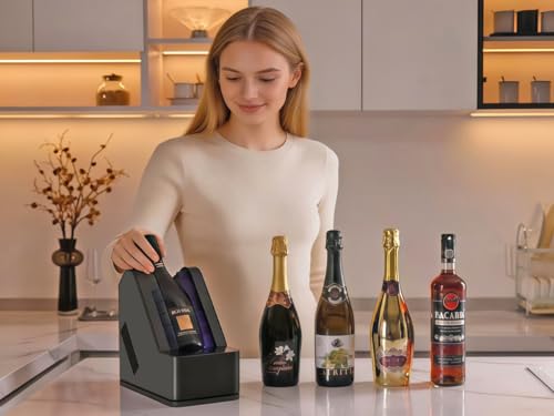 Electric Wine Cooler for Table & Bar - Precision Cooling without Ice - 24 Hours Continuous Operation for Wine & Champagne - Fits 750ml Standard Bottles & Various Champagne Sizes - Gift Idea