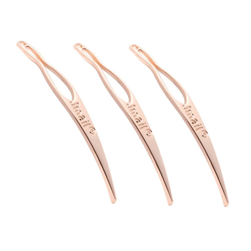 zalati Hair Crochet Hooks 3Pcs Interlocking Dreadlocks for Hair Extension Tightening Braiding Tools - Golden Rose