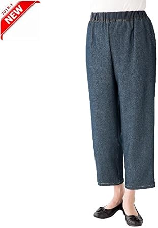 Amazon 396 おしりスルッとデニムパンツ 股下64cm ネイビー Ll ファミリー ジョイ 介護パンツ