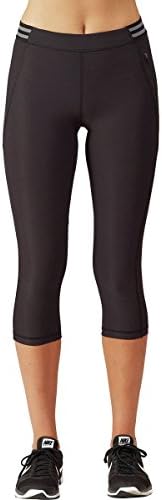 Ki Pro Women's Tight Fitting Performance Capri (XS, Black / Heather Grey)