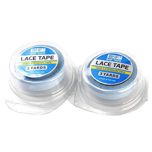 1.27cm x 3 Yards Hair Replacement Strong Adhesive Lace Front Wig Hair Support Tape, Double-Sided Water-Proof Invisible Tape 2 Rolls/Pack For Wigs/Toupees/Skin Weft Hair Extensions-Blue