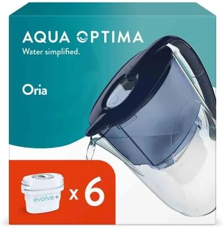 Aqua Optima Oria Water Filter Jug 2.8L with Evolve+ 6 Filters Blue
