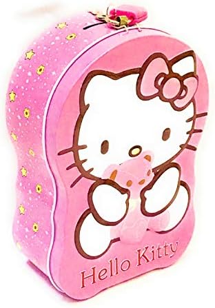 Glorygifts Metal Money Bank with Lock & Handle Coin Bank (Hello Kitty)