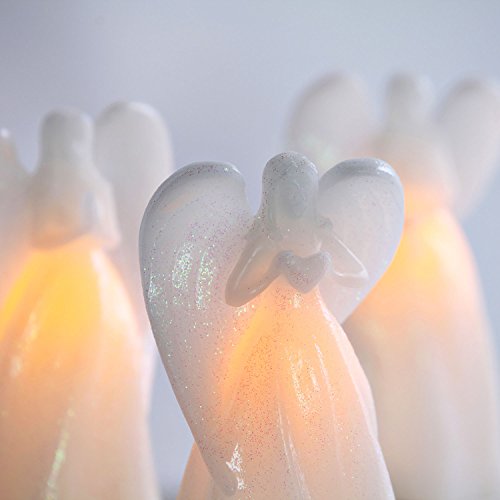 Angel Flameless Candles Set of 3 Guardian Angel Figurines with LED