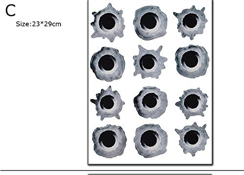 Motorcycle addict Car Styling 3D Fake Bullet Hole Gun Shots Funny Car Helmet Stickers Decals Emblem Symbol Creative personalized Stickers (C)