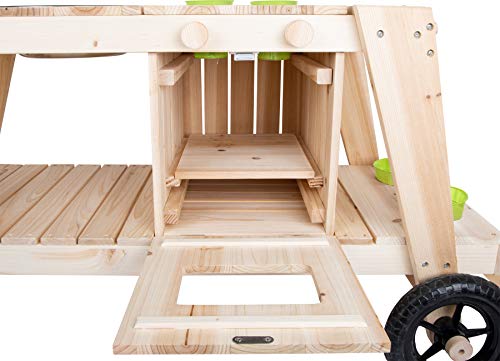 small foot Matschküche aus massivem und witterungsbeständigem Holz für Kinder ab 3, Outdoorküche mit Rädern, 11665 104 x… – Bild 5