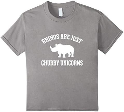Kids Rhinos Are Just Chubby Unicorns Funny T-Shirt 6 Slate