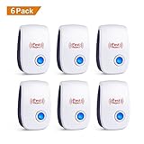 Pest Control Ultrasonic Repeller - Electronic Plug In repellent indoor for Insects- Mosquitoes, Mice, Spiders, Ants, Rats, Roaches, Bugs, Non-toxic Eco-Friendly, Human & Pet Safe(6 packs)