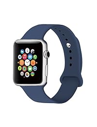 Apple   correa para reloj para Apple Watch de 38 mm. correa de reloj Apple de silicona Langte para Apple Watch Serie 3, Serie 2, Serie 1, edición deportiva, color rojo, 42mm, AzulMedianoche