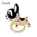 IYOYI Animal Phone Ring Holder 360 Degree Rotation Cute Phone Ring Kickstand Universal Grip Finger Stand for iPhone Samsung Smartphone (Metal Dog - Rose Black)