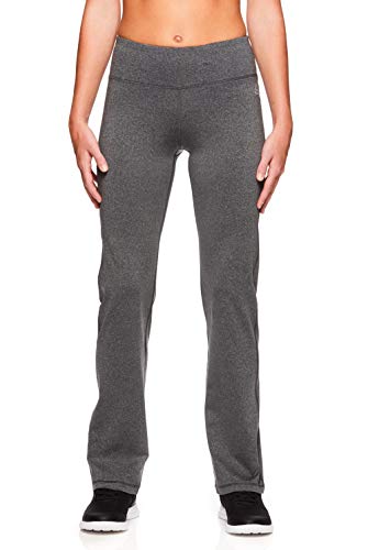 Reebok Women's Lean Running Pants - Straight Leg Workout Bottoms w/Key Pocket