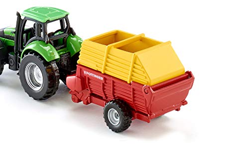 siku 1676, Deutz Traktor mit Ladewagen, Metall/Kunststoff, Multicolor, Öffenbare Heckklappe – Bild 6