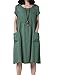 Mordenmiss Women's Baggy Dress Short Sleeve Midi Dresses Casual Pullover Hoodie