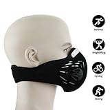 Newtall Workout Training Fitness Mask MMA High Altitude Simulation Dustproof Mask Activated Carbon Filtration Exhaust Gas Anti Pollen Allergy PM2.5 Face Mask for Running Cycling Outdoor Sports (Black)