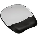 Fellowes Memory foam Mouse Pad/Wrist Rest- Silver Streak (9175801)