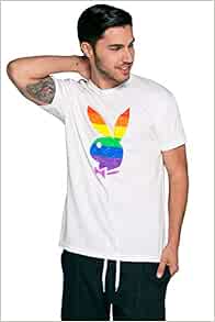 Playboy Men's Pride Flag T-Shirt XL 