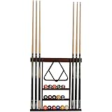 Flintar Wall Cue Rack, Stylish Premium Billiard Pool Cue Stick Holder, Made of Solid Hardwood, New Improved Wall Mounting Hardware L Bracket Included, Cue Rack Only, Mahogany Finish