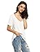SheIn Women's Summer Short Sleeve Loose Casual Tee T-Shirt White Small
