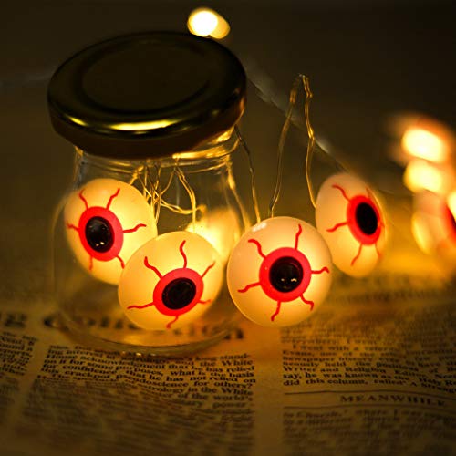 Akabsh 20 LEDs Battery Ghost Eyes String Lights Fairy Light for Halloween Party Decor - Thumbnail 5