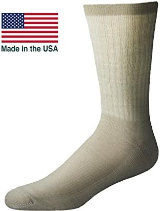EchoGorge Mid-Weight Merino Wool Hiking Socks Hunting Camping Trekking Rucking Made in USA (Medium, Khaki)