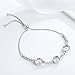 BAMOER Platinum Plated 925 Sterling Silver Cubic Zirconia Enamel Round Evil Eye Bracelet for Women Valentine's Day Gifts (Tri-Eye Bracelet)
