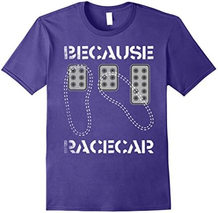 Mens Three Pedals Heel Toe Because Race Car T-Shirt Large Purple