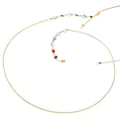 image for HUA JU Eyeglass Chains for Women Girl Glasses Beaded Reading Glasses C