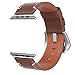 Apple Watch Band 38mm Leather, Swees iWatch Genuine Leather Bands Replacement Strap with Stainless Steel Clasp Buckle for Apple Watch Series 3 , Series 2, Series 1, Sports & Edition Women Men, Grey