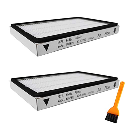 VideoPUP 2pcs HEPA Media Filter HEPA Exhaust Vacuum Cleaner Filter Fit for Kenmore EF-1 Compares to Model 86889, MC-V199H, 40324 Great for Allergy Suffers and Homes with Asthmatics+1 Little Brush