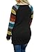 POSESHE Women's Cotton Knitted Long Sleeve Lightweight Tunic Sweatshirt Tops (XL, Black Yellow)