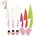 POCOMOCO Kids Kitchen Knife Set Children Safe Cooking Plastic Knives Set with Cut-resistant Gloves (Ages 6-12), Vegetables Cutters Perfect for Fruit, Bread, Cake, Lettuce, Salad