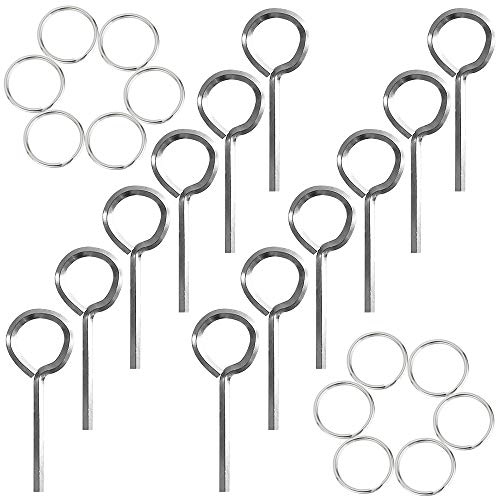 12 Pack 1/8"Standard Hex Dogging Key with Full Loop,Sonku Wrench Door Key for Push Bar Panic Exit Lock Devices,Solid Metal Keys Kit with 12 Pack Key Rings