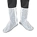Rubber Zippered Water Resistant Rain Shoes Cover Pair White