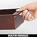 mDesign Deep Bamboo Storage Organizer Tray Bin with Handles, Multipurpose; Use on Bathroom Vanity, Countertop, Toilet Tank - Stackable, 16