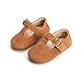 THEE BRON Infant Toddler Baby Soft Sole Leather Shoes for Girls Boys Walking Sneakers (12-18 Months-13cm, Brown)
