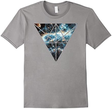 Mens Triangle Universe Outer Space Chill Bright Nebula T-Shirt Medium Slate