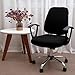 Unimore Office Chair Covers 2 Piece - Decorative Computer Chair Covers Stretch Universal Rotating Chair Slipcover (Black)