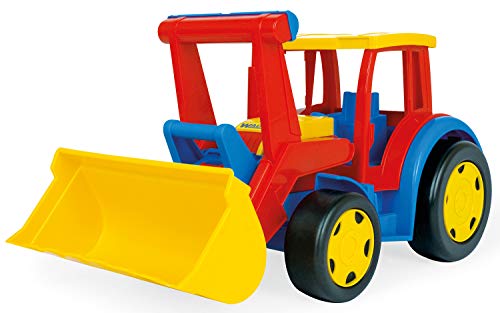 Wader 66000 - Gigant Sitztraktor mit großer Frontschaufel, belastbar bis 100 kg, ca. 55 cm, ab 12 Monaten, ideal als Geschenk für kreatives Spielen