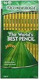 Dixon Ticonderoga Wood-Cased #2 HB Pencils, Box of 96, Yellow (13882) by Dixon Ticonderoga